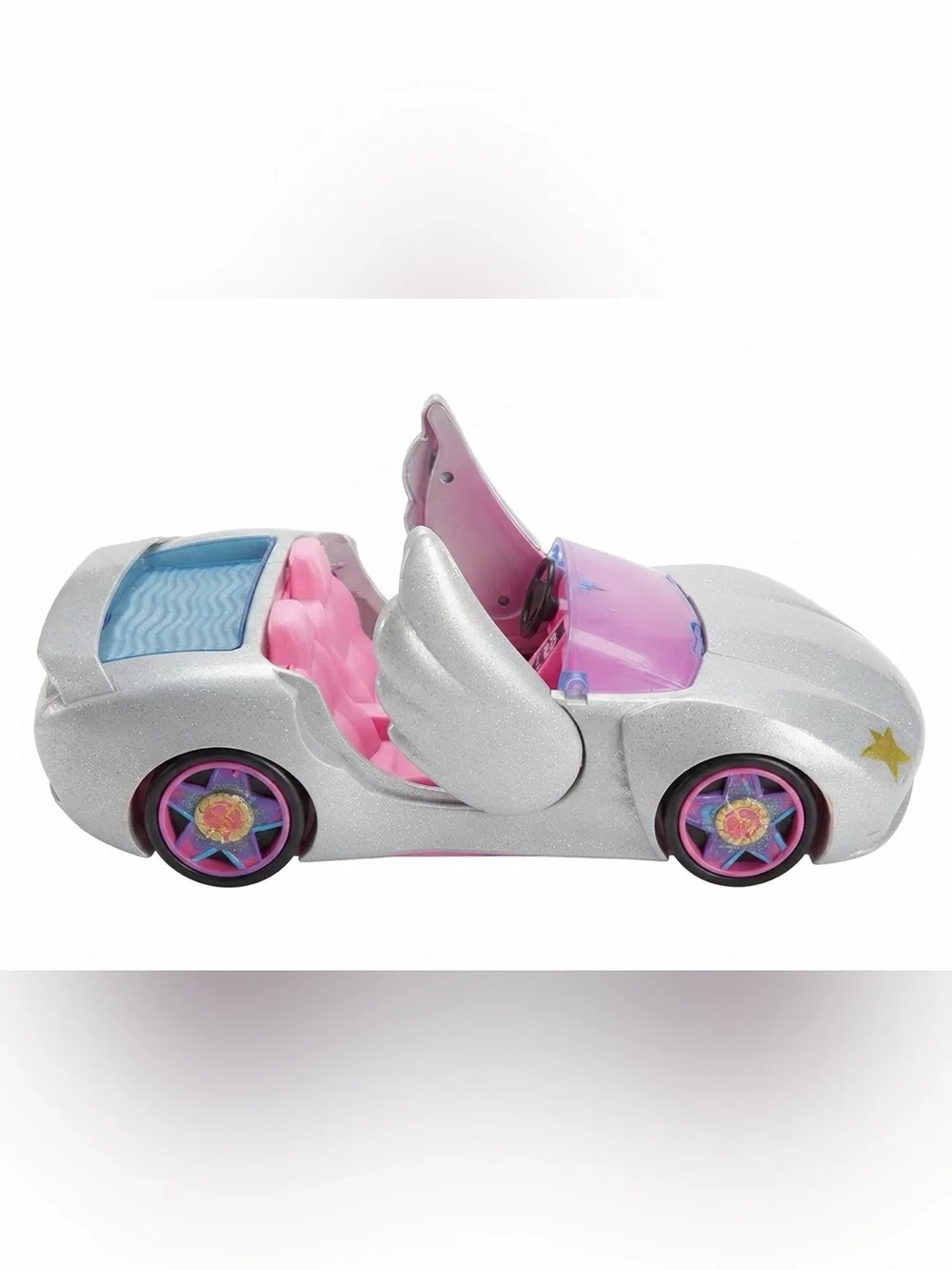 Mattel Barbie Extra Convertible Toy Car with Sparkling Exterior & Pink Interior